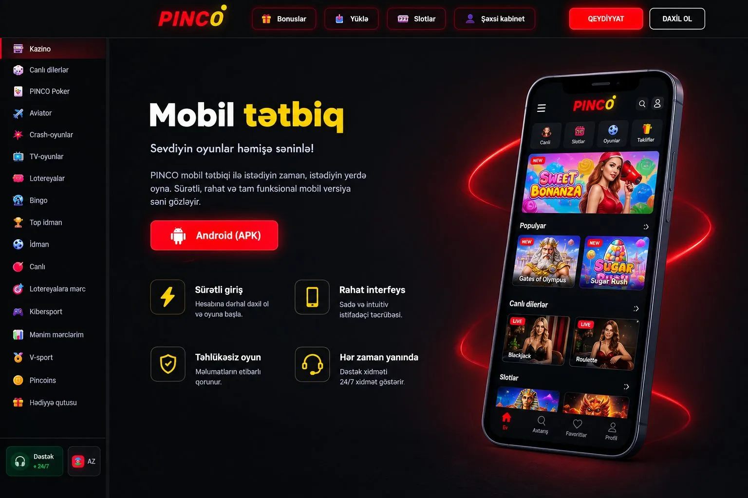 Pınco mobil tətbiqi